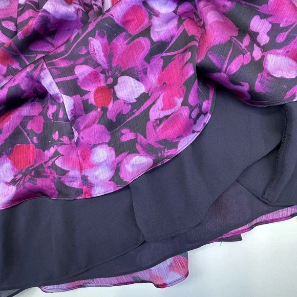 Ted Baker London Purple Pink Ruffled Bishop Sleeve Mini Dress - Picture 8 of 16